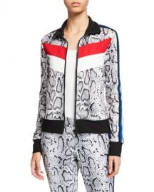 Pam & Gela Snake-Print Colorblock Track Jacket at Neiman Marcus